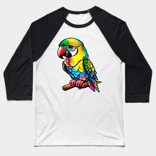 Cute happy macaw parrot yellow, green and blue Baseball T-Shirt